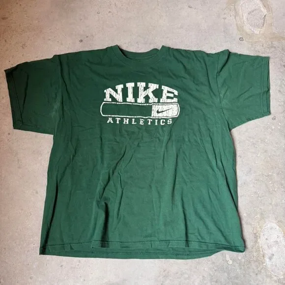 Vintage Nike Athletics Spell Out Green Tee - Picture 1 of 6